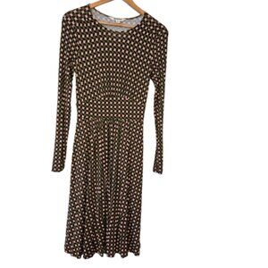 Boden Thea Green Pink and Black Long Sleeve Dress Size 2R